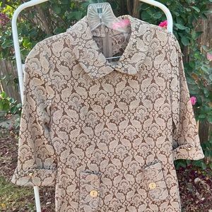 Classic Retro style dress Lan Lan 44 tan and cream